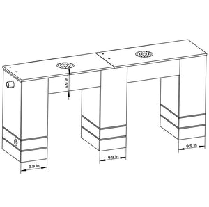 DanBelle Double Manicure Table W/Ventilation #952