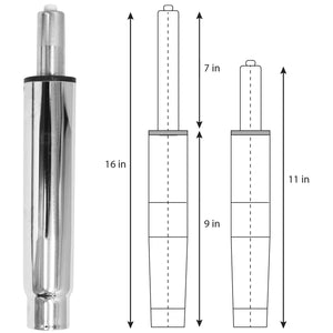 DanBelle Long Chair Gas Lift Cylinder Replacement - Hydraulic/ Pneumatic Piston Universal Size Fit